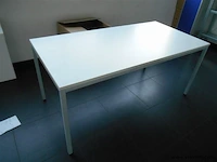 Tafel metalen onderstel wit formica blad 160x80 - afbeelding 1 van  1