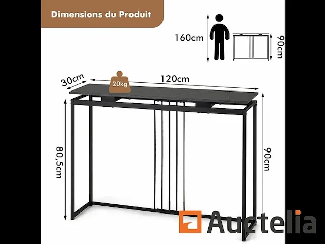 Tafel meubilair zwarte invoerconsole - afbeelding 6 van  9