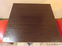 Tafel op metalen voet, blad 70x70cm, hoogte 73cm - afbeelding 2 van  3