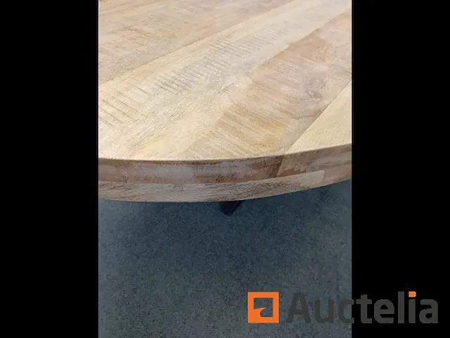 Tafel ronde 150cm nieuw massieve mangoboom - afbeelding 3 van  4