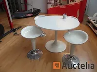 Tafel ronde en 4 krukken - afbeelding 3 van  6