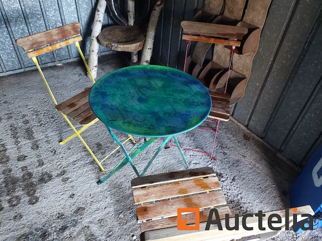 Tafel tuin en 3 stoelen - afbeelding 2 van  3