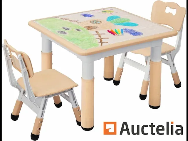 Tafel voor kinderen met 2 stoelen - afbeelding 2 van  8