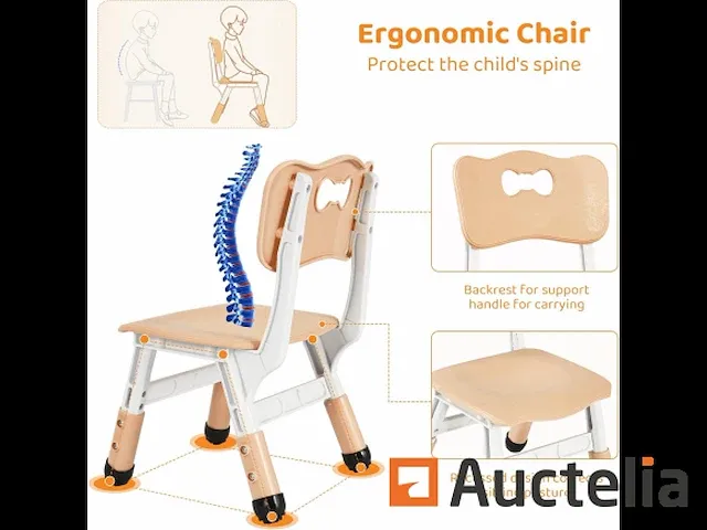 Tafel voor kinderen met 2 stoelen - afbeelding 7 van  8