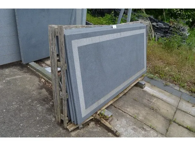 Tafelblad graniet blauw verzoet met design 220x100x3 - afbeelding 3 van  5