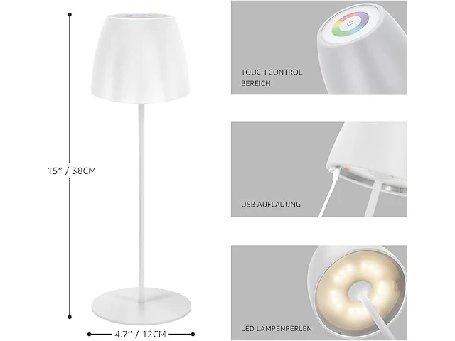 Tafellamp, draadloos met touch - afbeelding 2 van  5