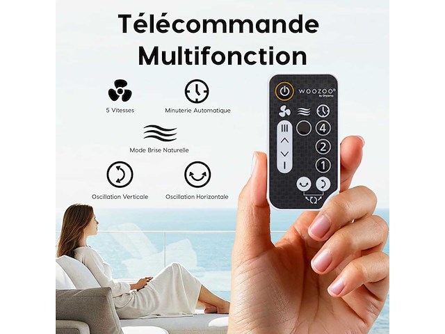 Tafelventilator, 30m², wit - pcf-sc15t - afbeelding 4 van  5