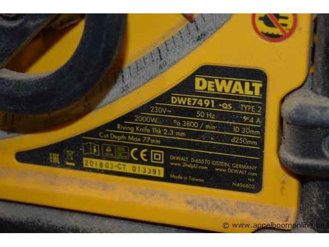 Tafelzaagmachine dewalt, dwe 7491-qs - afbeelding 2 van  2