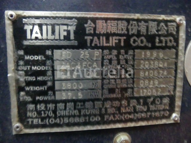 Tailift fd 25 vorkheftruck - afbeelding 12 van  15