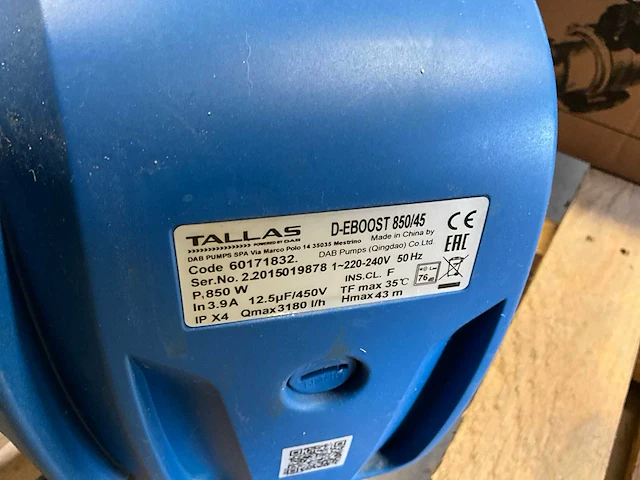 Tallas d-eboost 850/45 vuilwaterpomp - afbeelding 5 van  5