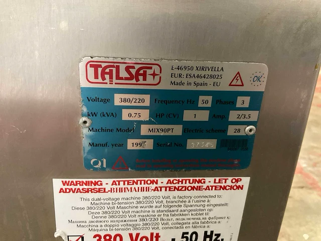 Talsa mix 90pt mobiele vleesmenger - afbeelding 9 van  9