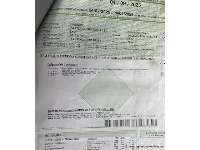 Tankwagen ekw, roc 39t 3b, 1e inschr. 04/03/1999, ya9tla34098175067 inhoudend plm 20,000 liter rode mazout - afbeelding 9 van  18
