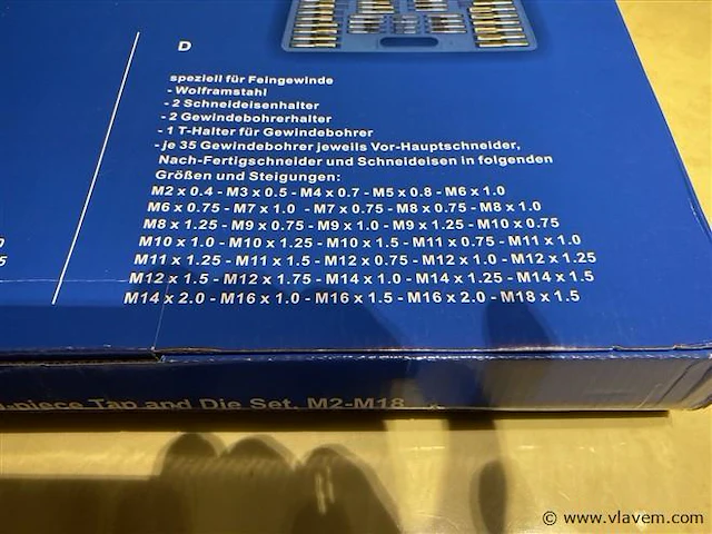 Tap en snijset 110-delig metrisch tungsten staal - afbeelding 4 van  4