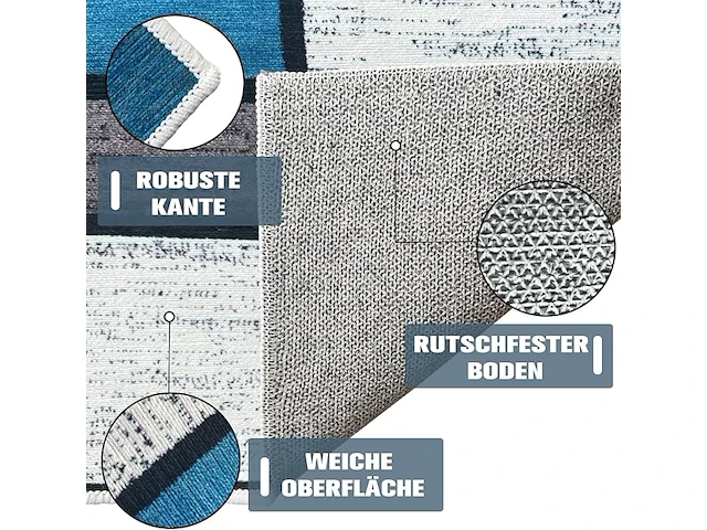Tapijt 80x120cm blauw - afbeelding 3 van  5