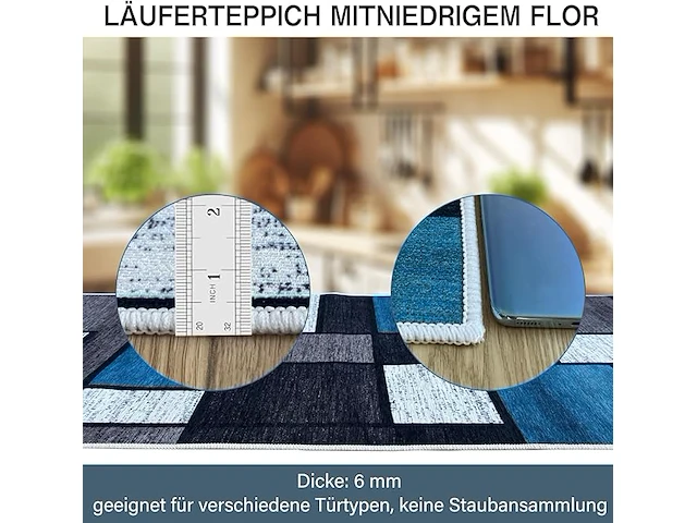 Tapijt 80x120cm blauw - afbeelding 4 van  5