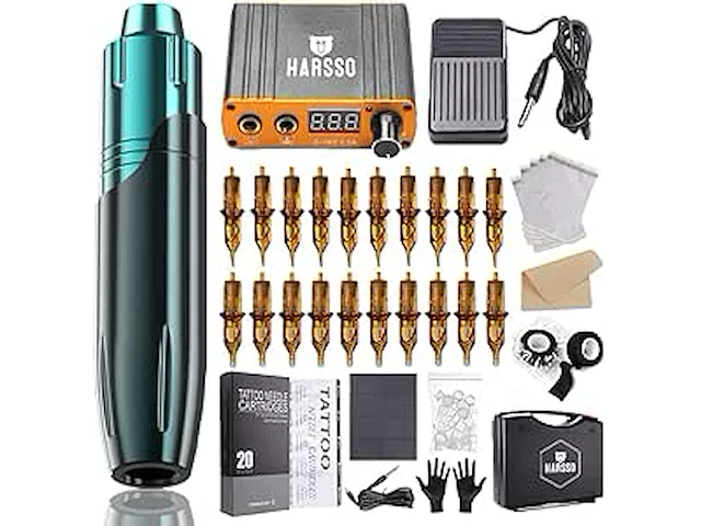 Tattoo rotary pen machine kit blauw - afbeelding 1 van  4