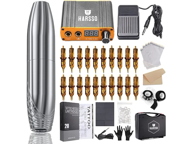 Tattoo rotary pen machine kit zilver - afbeelding 1 van  4
