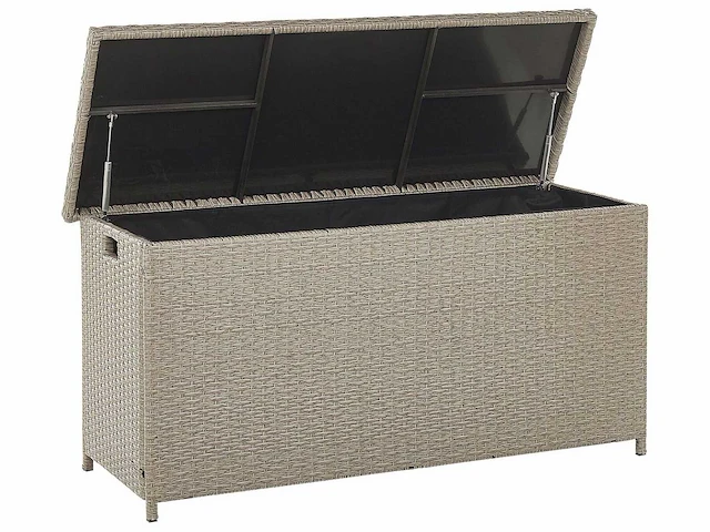Taupe beige rotan tuindoos 126 x 46 cm - afbeelding 2 van  5