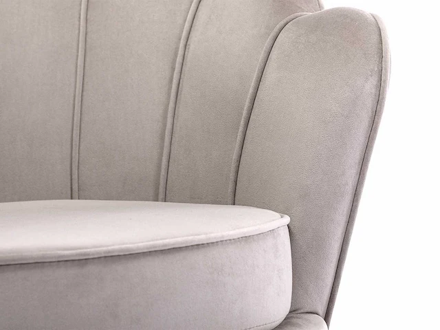Taupe fluwelen kuip fauteuil van pascal morabito - afbeelding 5 van  7