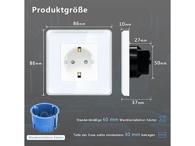 Tawoia schuko stopcontact - afbeelding 3 van  3