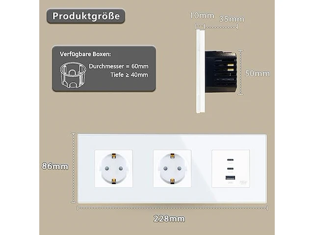 Tawoia schuko stopcontact - afbeelding 3 van  4
