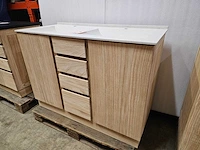 Teak-line badkamermeubel dubai 120cm met 2 deuren en 3 lades