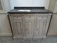 Teak-line badkamermeubel greywash met blauwsteen 105cm - afbeelding 1 van  6