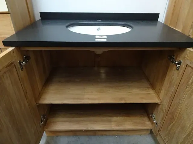 Teak-line badkamermeubel london 95cm met graniet blad - afbeelding 2 van  4