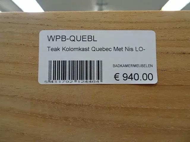 Teak-line kolomkast quebec 2 deuren + nis links - afbeelding 5 van  5