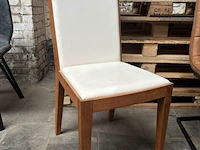 Teak stoel met lederlook bekleding - afbeelding 1 van  1