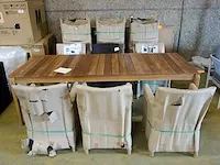 Teak tafel + 6x stoel manutti - afbeelding 2 van  4