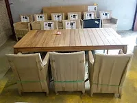 Teak tafel + 6x stoel manutti - afbeelding 2 van  5