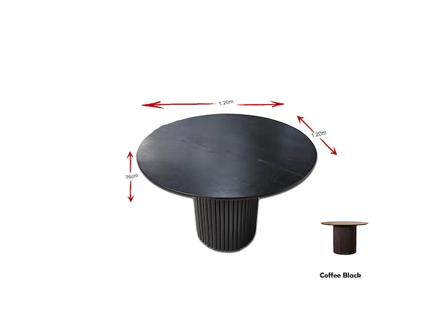 Teak tafel black - afbeelding 1 van  1