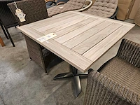 Teak tafel calida 80 x 80cm met alu onderstel antraciet - afbeelding 1 van  5