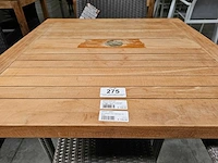 Teak tafel elite 75 x 75cm met alu onderstel antraciet - afbeelding 3 van  3