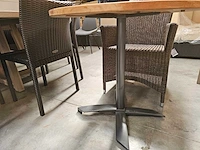 Teak tafel elite dia 70cm met alu onderstel antraciet - afbeelding 3 van  3