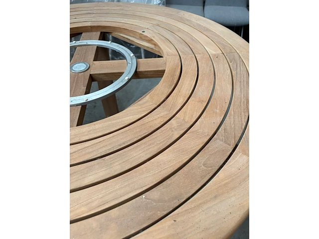 Teak tafel rond - afbeelding 2 van  2