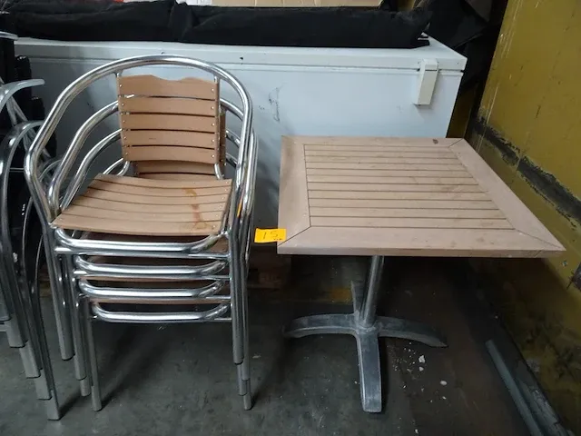 Teak/alu tuinset - afbeelding 1 van  3