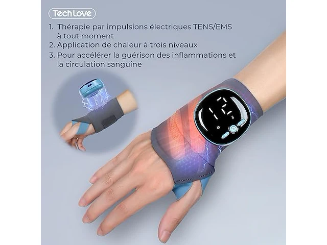 Tech love polssteun, met tens/ems en warmte - afbeelding 2 van  5