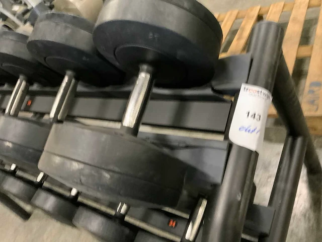 Technogym dumbbell set 2 oplopend 26kg t/m 36kg krachtstation - afbeelding 4 van  6