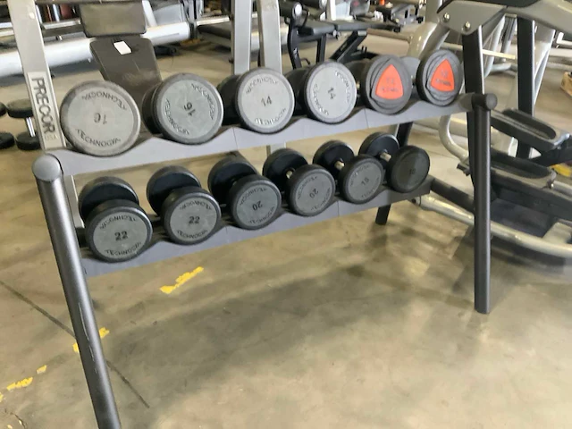 Technogym dumbbells met rek set 12;14;16;18;20;22kg krachtstation - afbeelding 3 van  4
