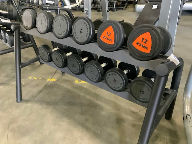 Technogym dumbbells met rek set 12;14;16;18;20;22kg krachtstation - afbeelding 4 van  4