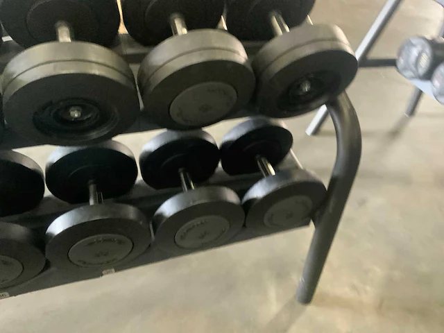 Technogym dumbbells met rek set 22;24;26;28;34;36kg krachtstation - afbeelding 4 van  5