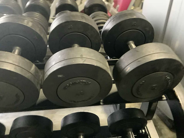 Technogym pure rek;dumbells 20;22;24;26;28;30;32;34;36;40kg krachtstation - afbeelding 11 van  12