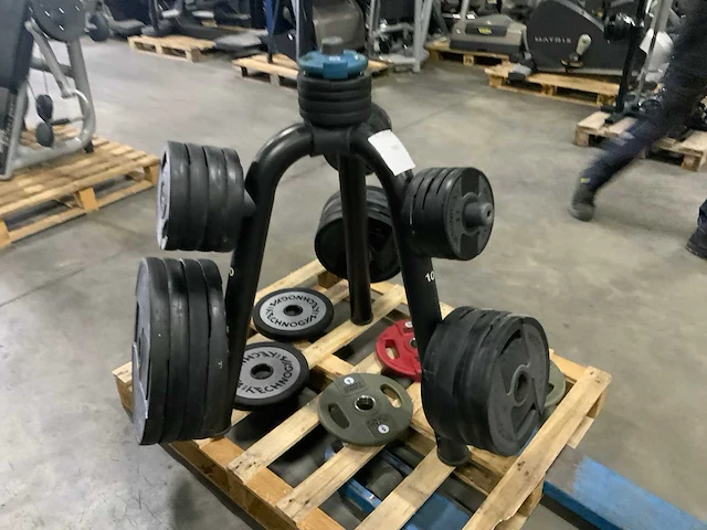Technogym schijven pu 50mm 4x20;4x10;9x5;8x2,5;4x1,25kg krachtstation - afbeelding 1 van  6