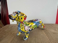 Teckel graffiti h14cm - afbeelding 1 van  3