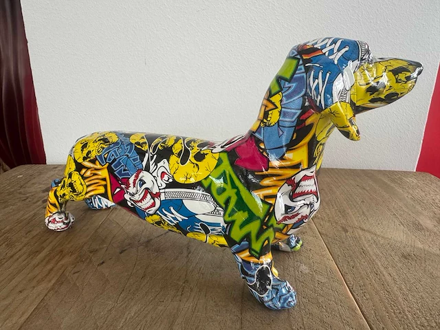 Teckel graffiti h14cm - afbeelding 2 van  3