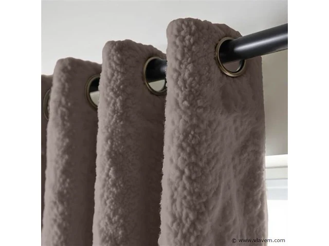 Teddy verduisterende overgordijnen beige - afbeelding 2 van  4