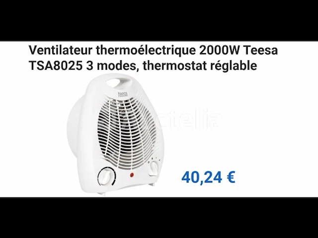 Teesa tsa8025 thermo-elektrische ventilator - afbeelding 1 van  1