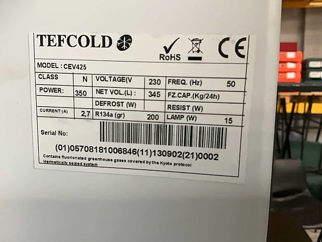 Tefcold cev425 koelvitrine - afbeelding 4 van  4